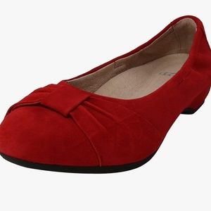 Red Suede Dansko Ballet Flats